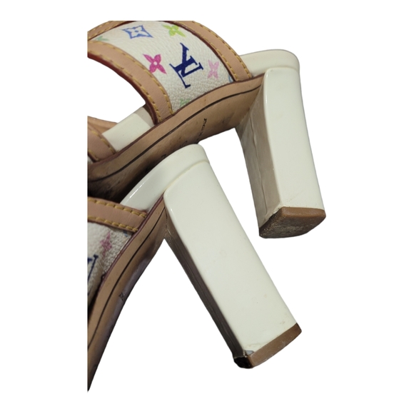 Louis Vuitton Lv Monogram White Multicolor Classic Floral Sandals Size EU 35 - Picture 8 of 12